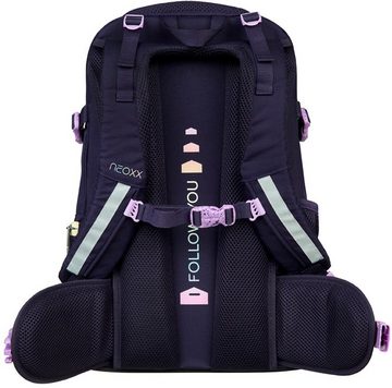 neoxx Schulrucksack Active, Mindful Magic (Set, 2-tlg), aus recycelten PET-Flaschen; inklusive Schlamperetui