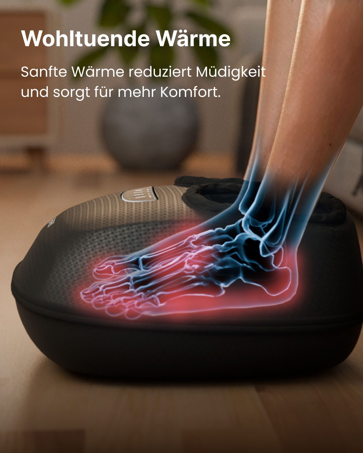 RENPHO Shiatsu-Fußmassagegerät Terea Lite X, für Fußgrößen bis EU 47, Luftdruckmassage in drei Intensitätsstufen, Kneten, Luftdruck, Wärme – Bild 2 von 5