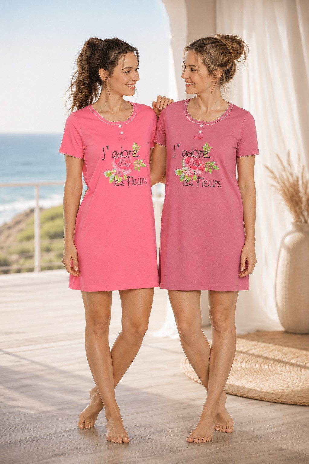Consult-Tex Nachthemd Damen Nachthemd, Big-Shirt, Sleepshirt 2 Stück Packung DW903 (Spar Set, 2er-Pack) bequem zu tragen