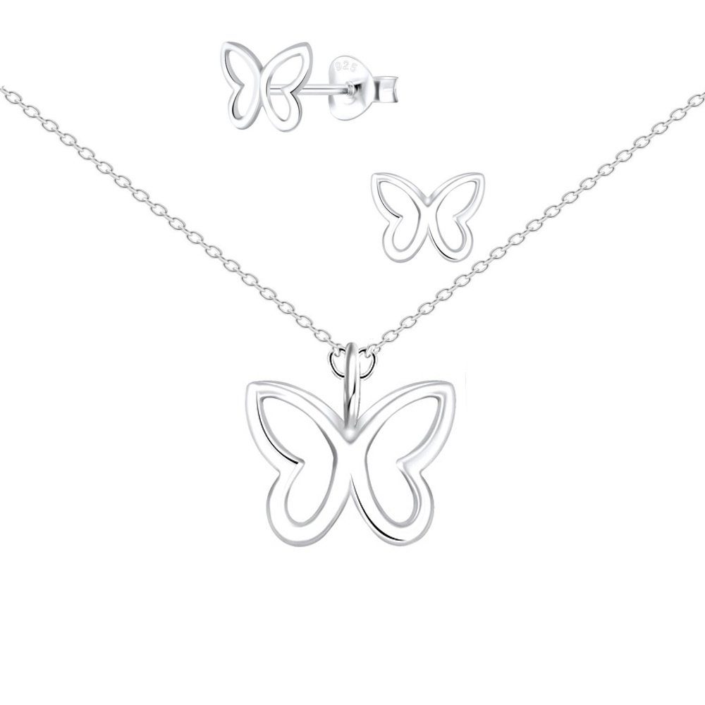ALEXANDER YORK Schmuckset Kinder-Schmuckset SCHMETTERLING in 925 Sterling Silber, 4-tlg (4-tlg), 925 Sterling Silber