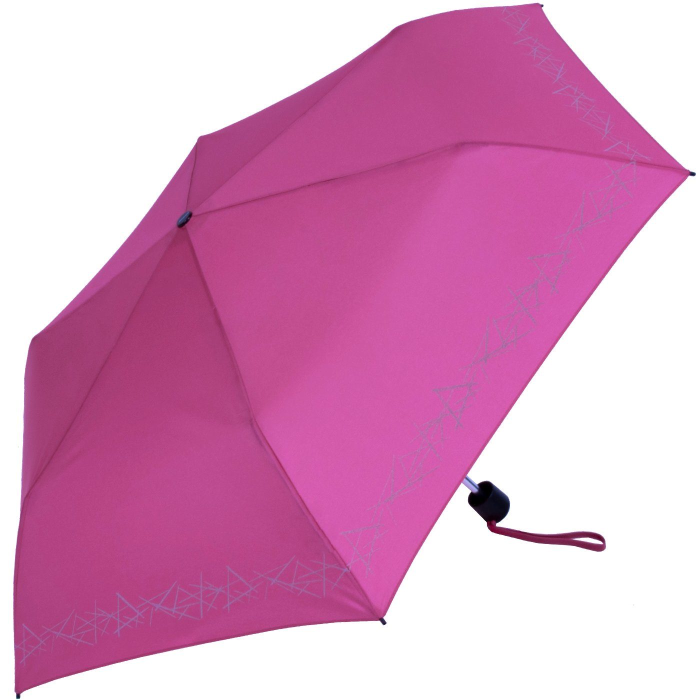 Knirps® Taschenregenschirm Kinderschirm 4Kids reflective Sicherheit Reflexborte, auf mehr für dem Schulweg mit pink
