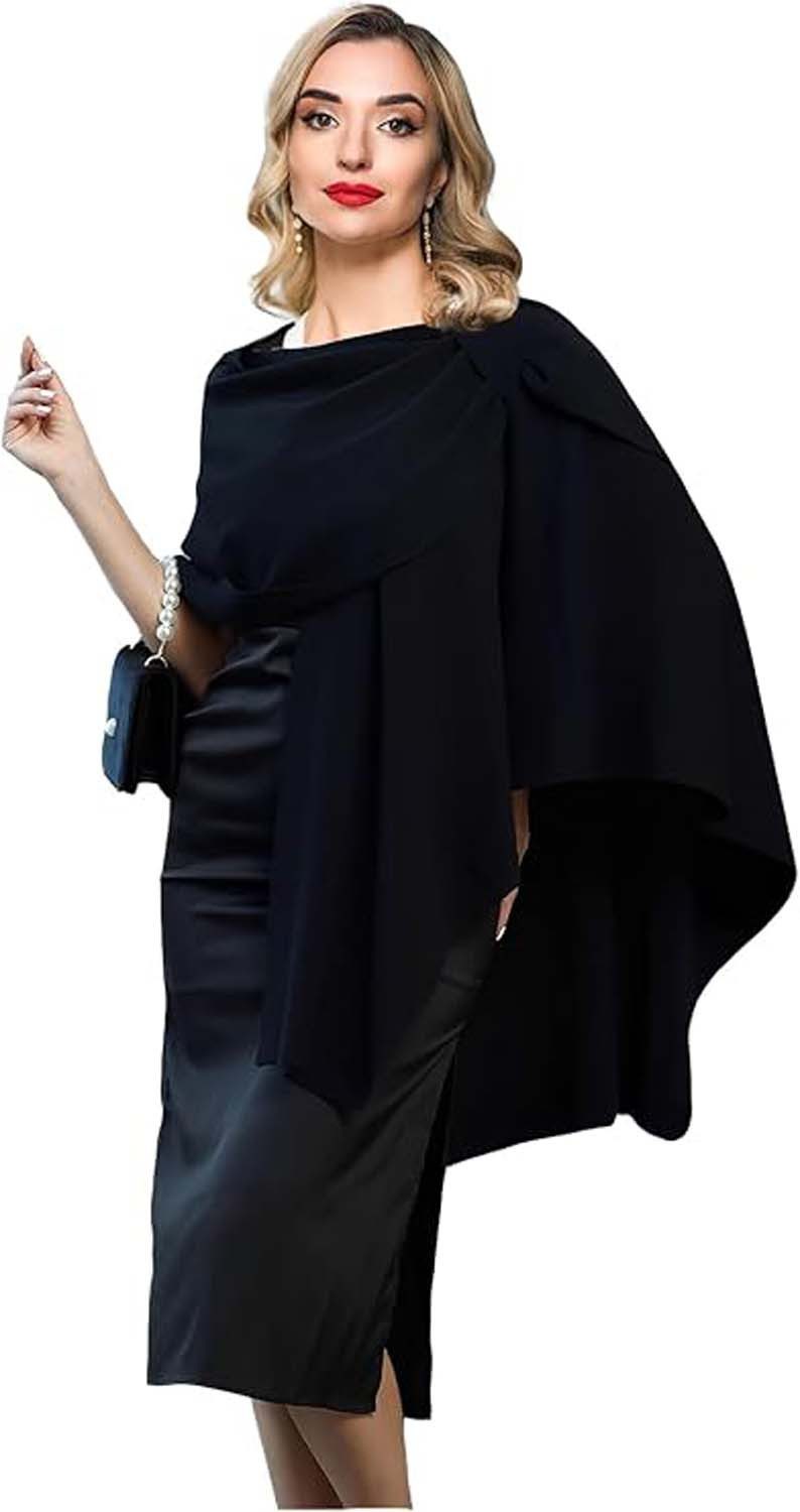 nsihing Poncho Damen Poncho Schal Strick Cape Cardigan Weich für Herbst Winter