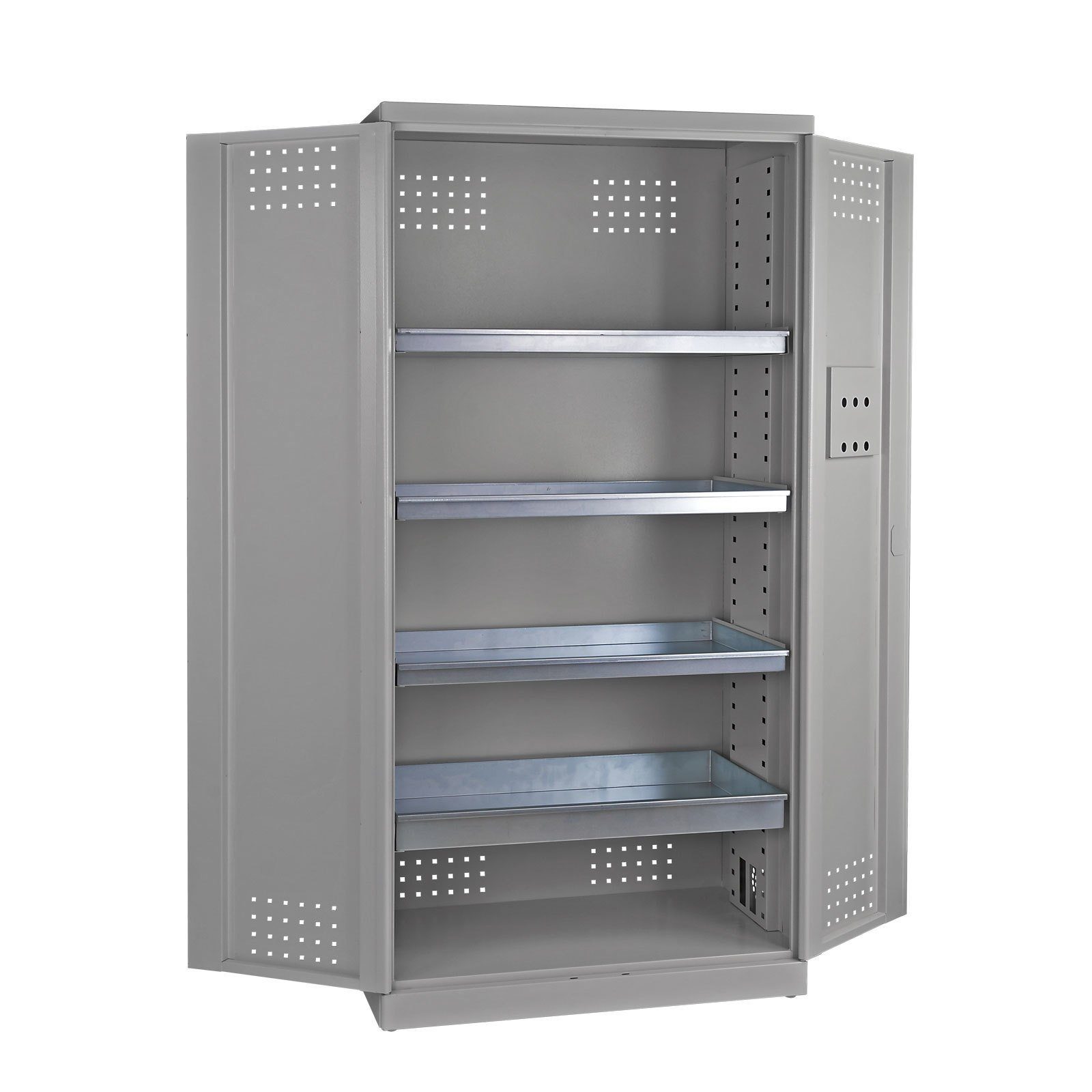 PROREGAL® Werkzeugschrank Gefahrstoffschrank, HxBxT 192x92x58cm, Grau