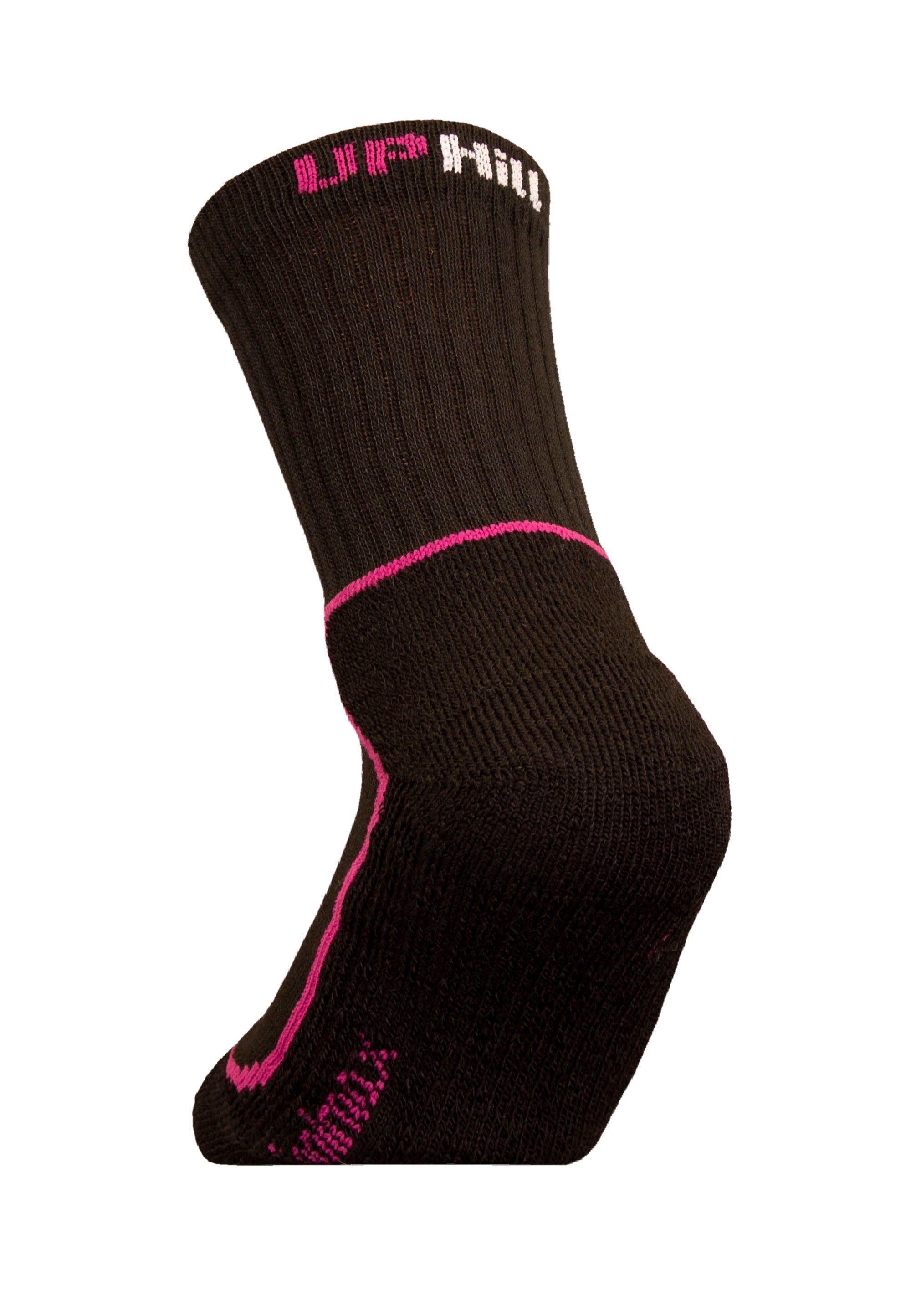 (1-Paar) Struktur und KEVO schwarz Coolmax Socken JR mit UphillSport mehrlagiger