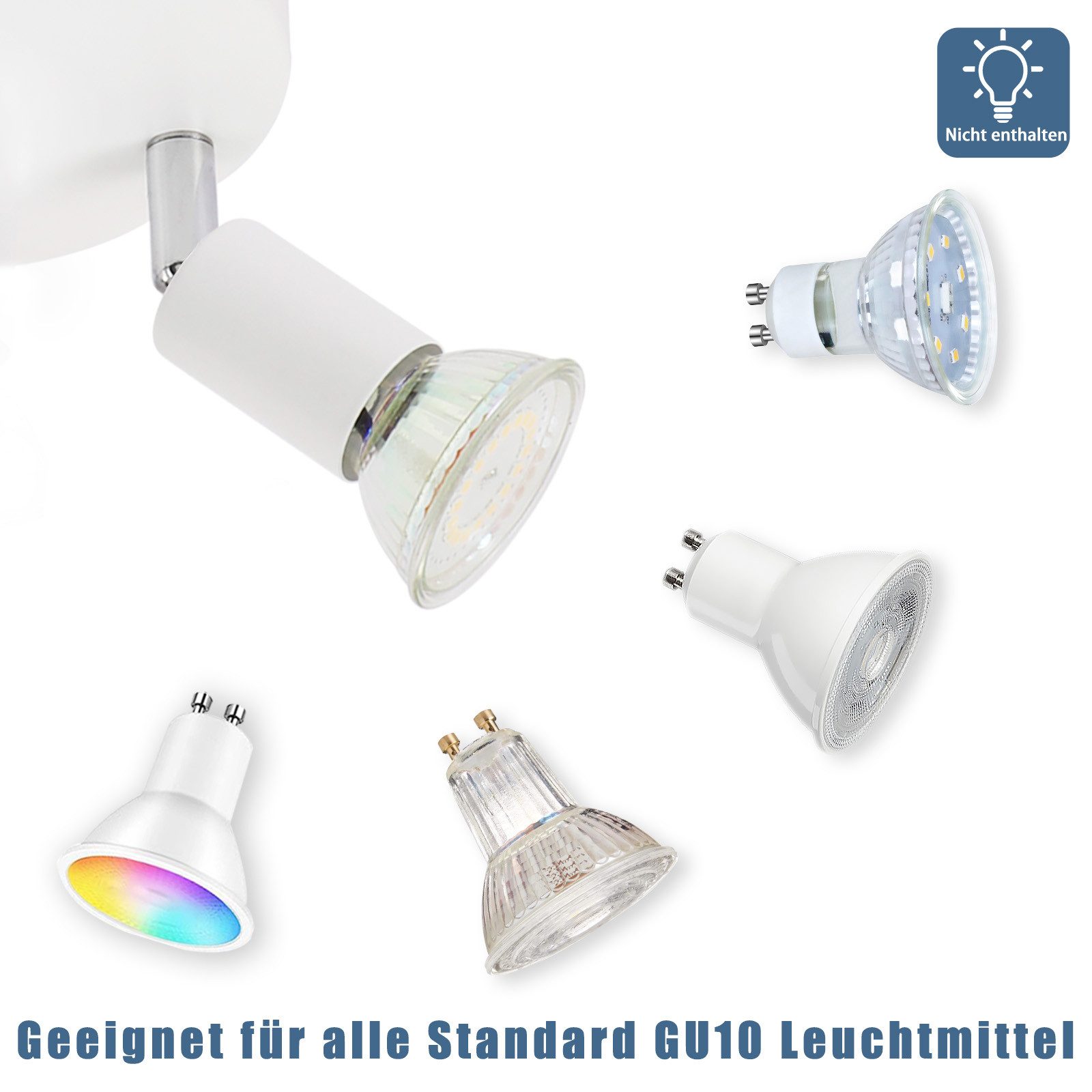ZMH Deckenstrahler 4 Flammig GU10 Metall günstig online kaufen