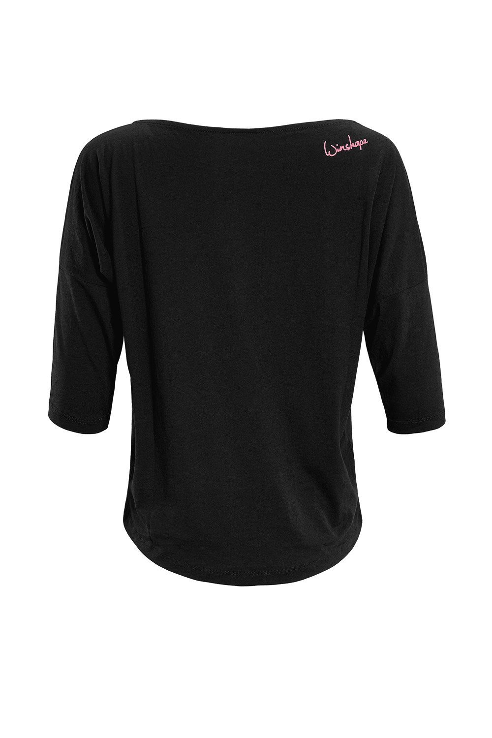 3/4-Arm-Shirt ultra pinkem Neon mit leicht Winshape Glitzer-Aufdruck MCS001