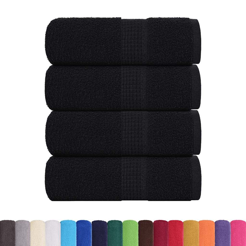 vidaXL Handtuch Seiftücher 4 Stk. Schwarz günstig online kaufen