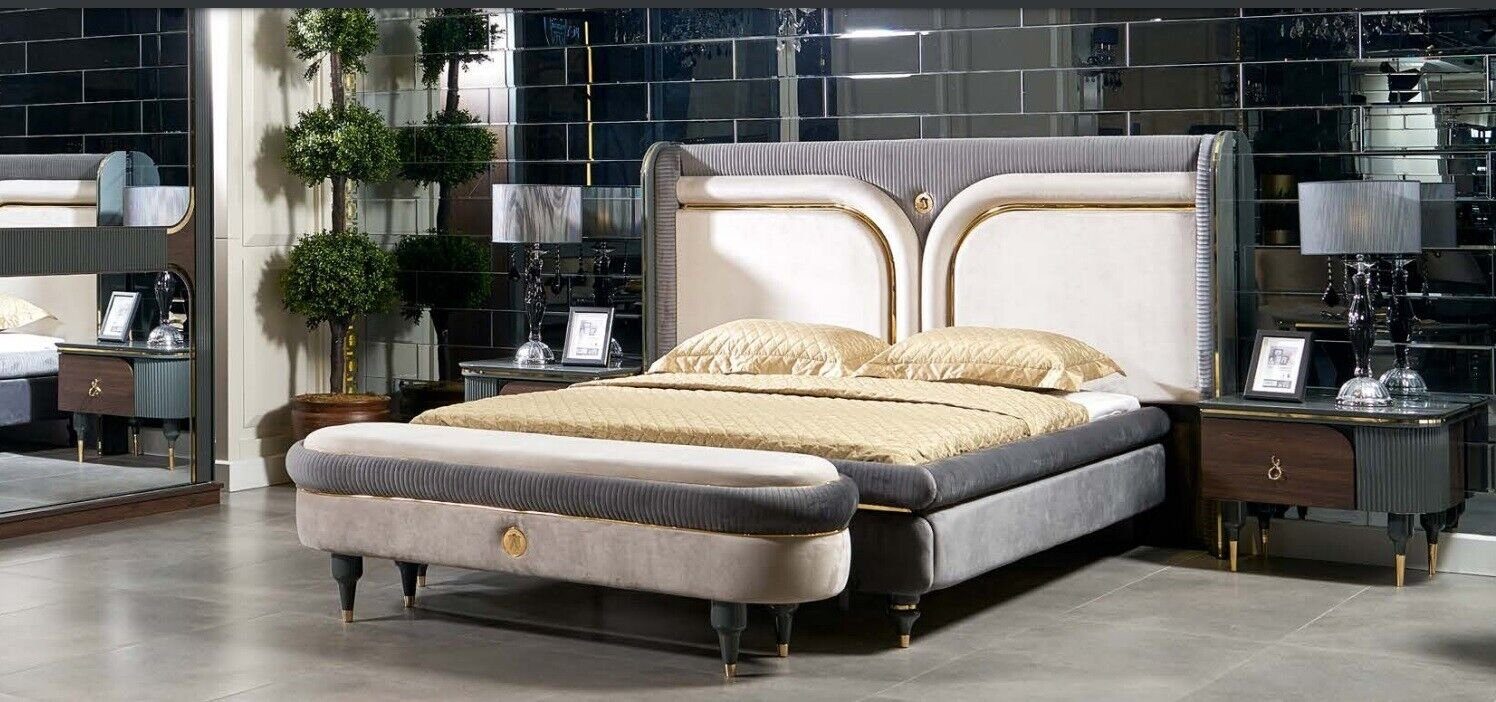 (1-St) Modern Beistell Polster Hocker Italienischer Bettbank Textil Sofa JVmoebel Design Luxus