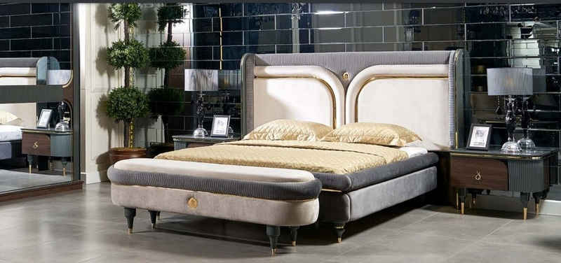 JVmoebel Bettbank Design Luxus Hocker Polster Modern Textil Beistell Sofa Italienischer (1-St)