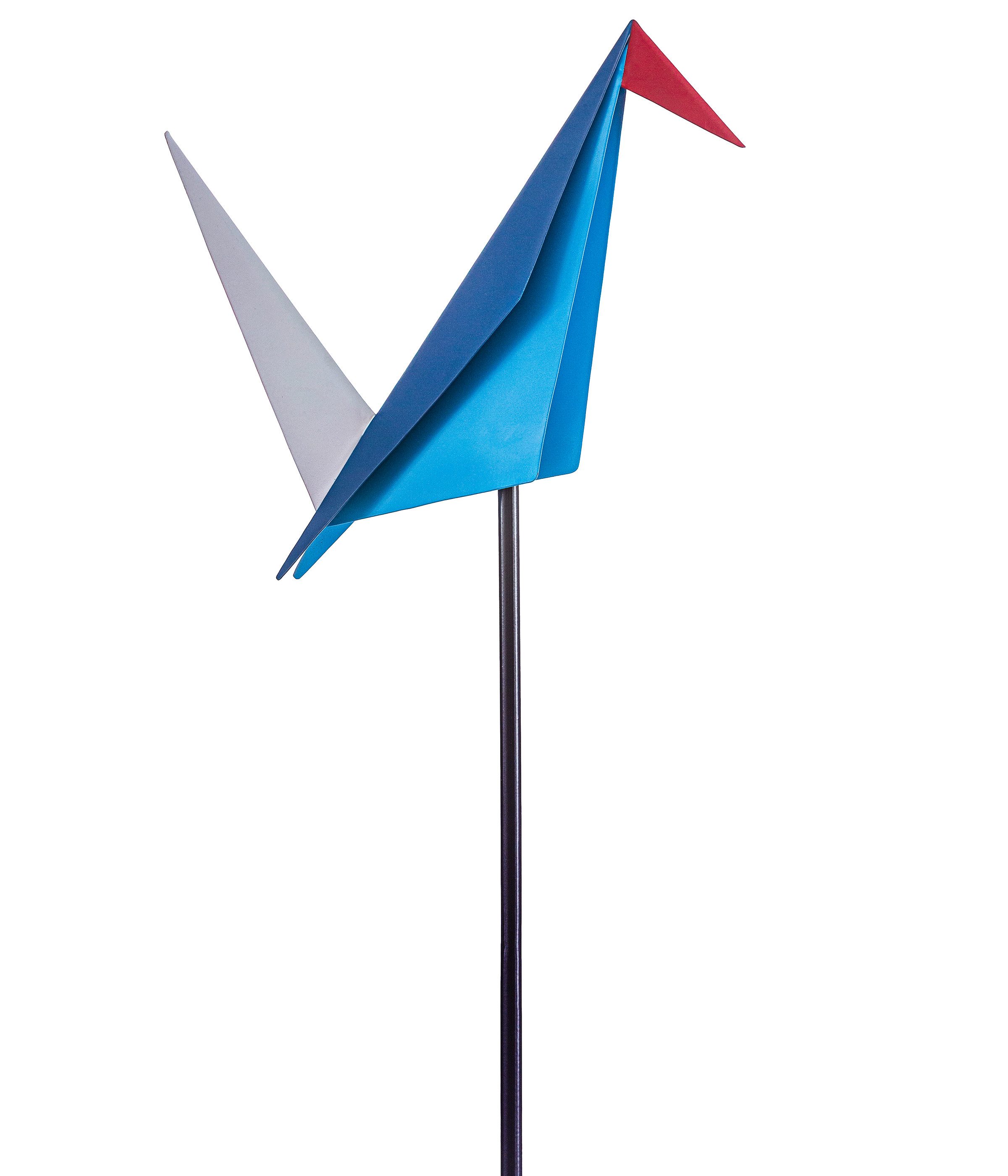 Dehner Gartenstecker Dekostab Origami-Kranich, handgefertigt und frostbeständig, Eisen
