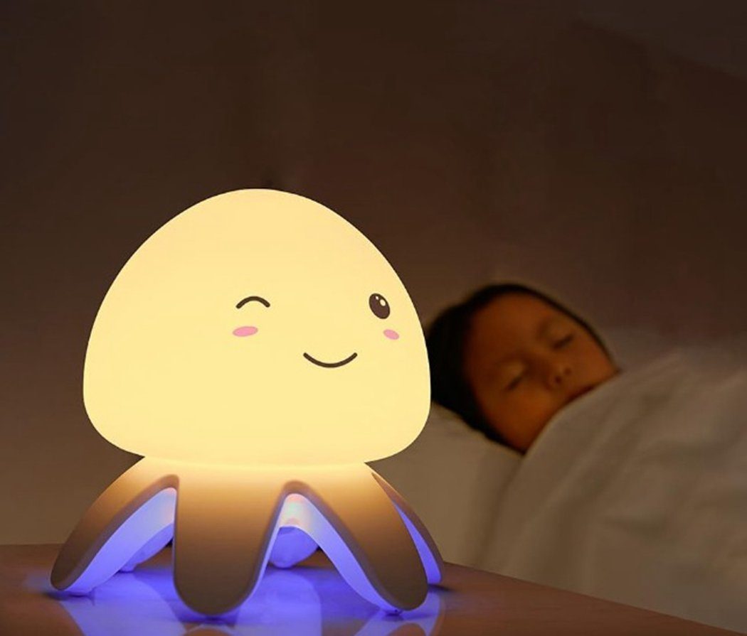 Niedliche Nachtlicht Quallenlampe, LED-Nachtlicht, TUABUR Kinder-Silikon-Nachtlicht