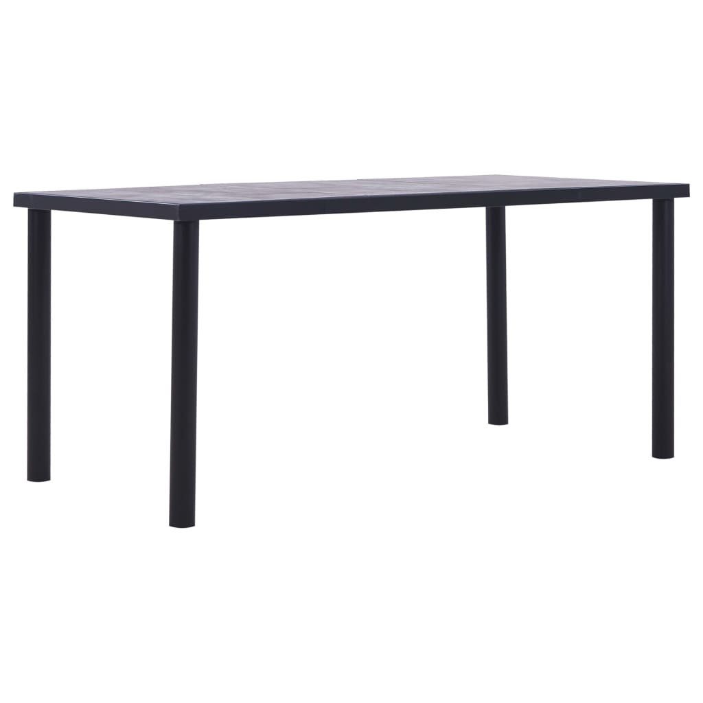 vidaXL Esstisch vidaXL Esstisch Schwarz und Betongrau 160 x 80 x 75 cm MDF