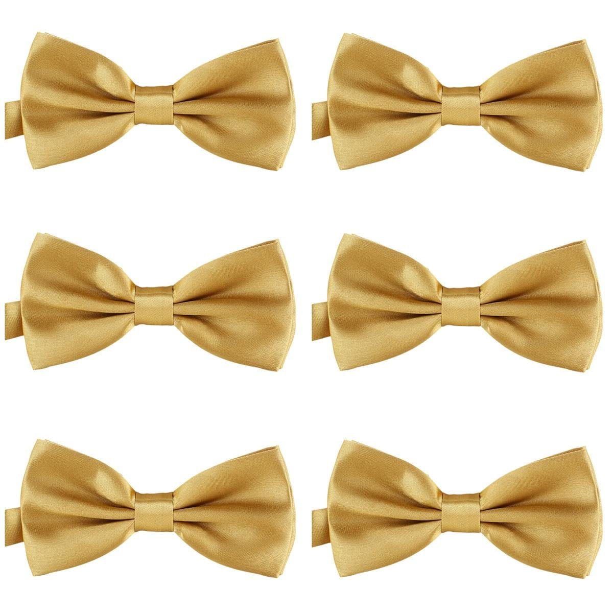 DonDon Fliege Schleifen 12 x 6 cm Junggesellenabschied (Packung, 6-St., 6x Herrenfliege) bereits gebunden, verstellbar, Seidenlook, 6er-Set