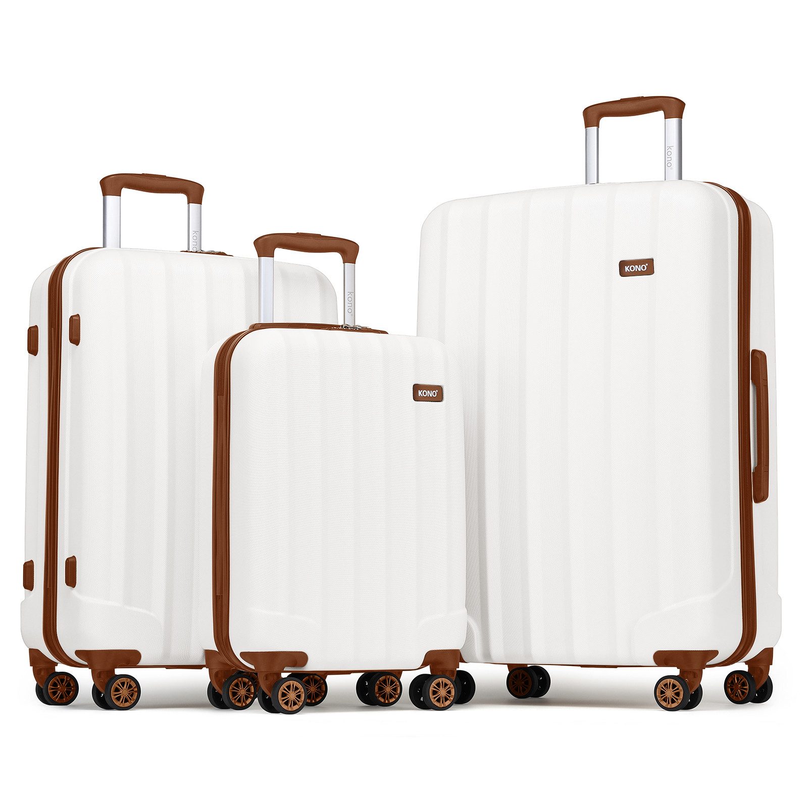 KONO Hartschalen-Trolley Hartschalen Trolley Koffer mit 4 Rollen und Zahlenschloss –Reisekoffer von KONO