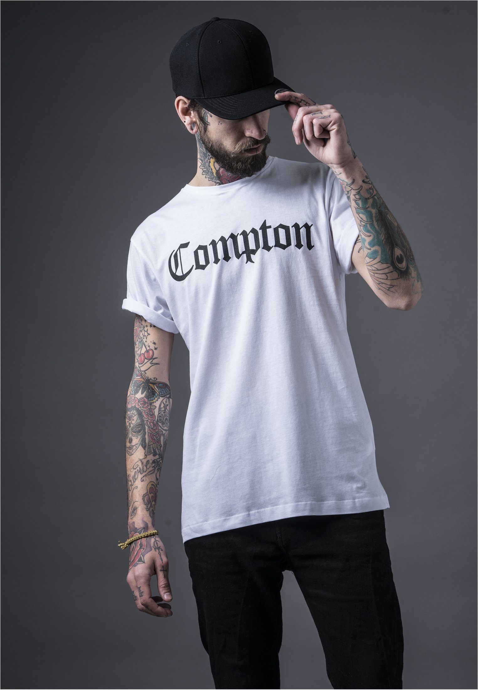 MisterTee T-Shirt Herren Compton Tee (1-tlg) white