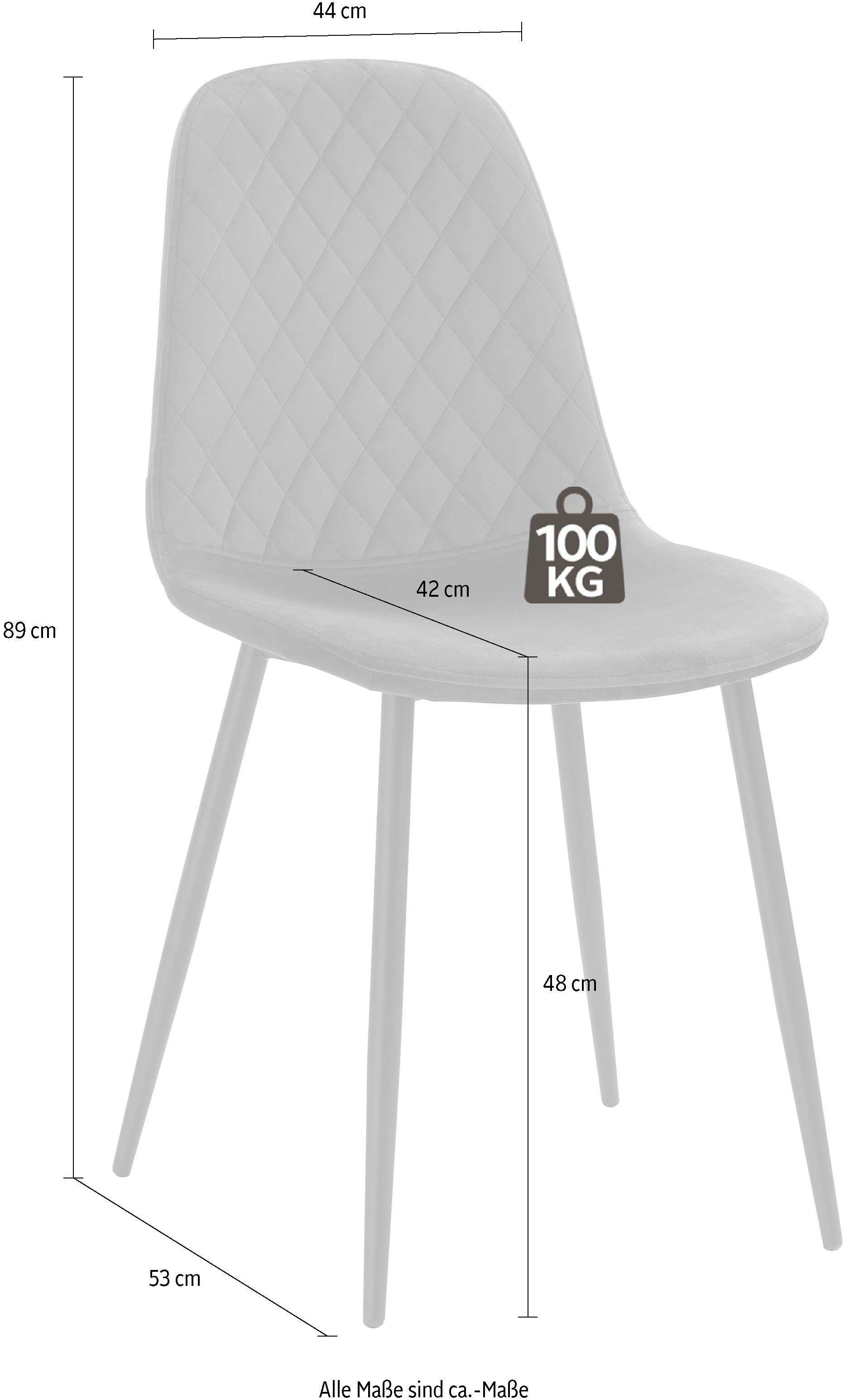 HELA Schalenstuhl MIRA, Esszimmerstuhl, Stuhl, 4-Fuß Stuhl, BESTSELLER! (Set, 1 St), 1, 2 oder 4 Stück, Schalenstuhl mit Steppung, Küchenstuhl