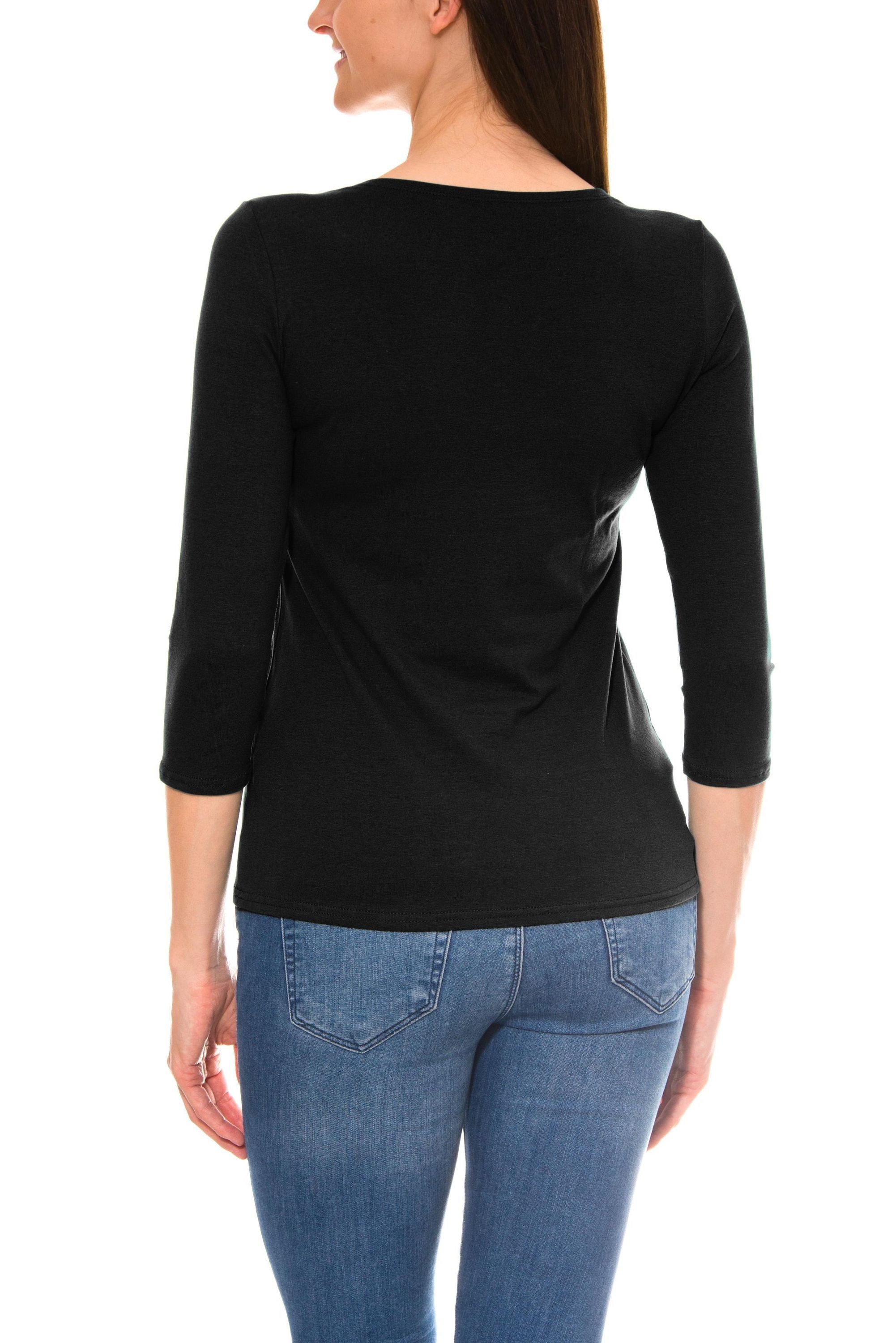 Alkato Longshirt Alkato Damen Shirt 3/4 Arm mit Rundhals