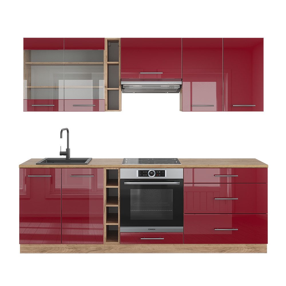 Vicco Küchenzeile R-Line, Sonoma/Weiß, 140 cm, günstig online kaufen