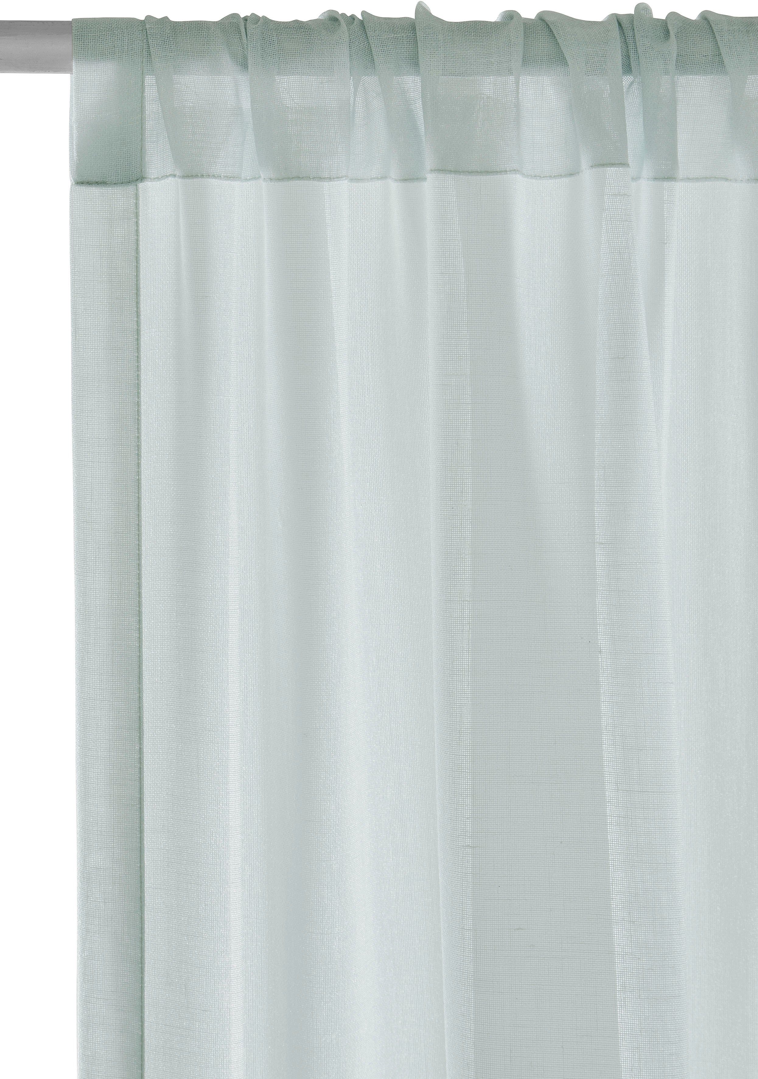 Gardine Kaida, LeGer Home Polyester, Gercke, verschiedene (1 Farbverlauf, by Größen St), bedruckt, grün transparent, Stangendurchzug Lena transparent