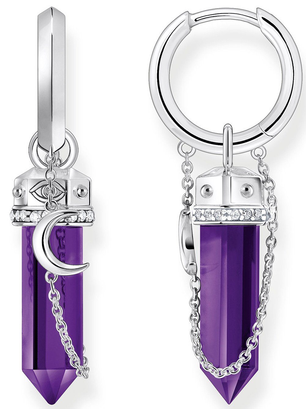 THOMAS SABO Single-Ohrstecker Thomas Sabo Creolen mit imitiertem Amethyst CR722-643-13