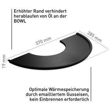 höfats Feuerschale BOWL 57, 70 Plancha, (Halbring, Feuerplatte, Grillring, Feuerring als Zubehör für alle BOWL Feuerschalen, emaillierte Grillplatte aus Gusseisen)