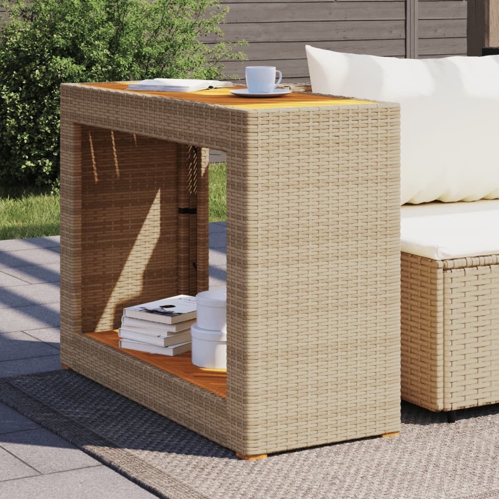 vidaXL Gartentisch Garten-Beistelltisch mit Holzplatte Beige günstig online kaufen