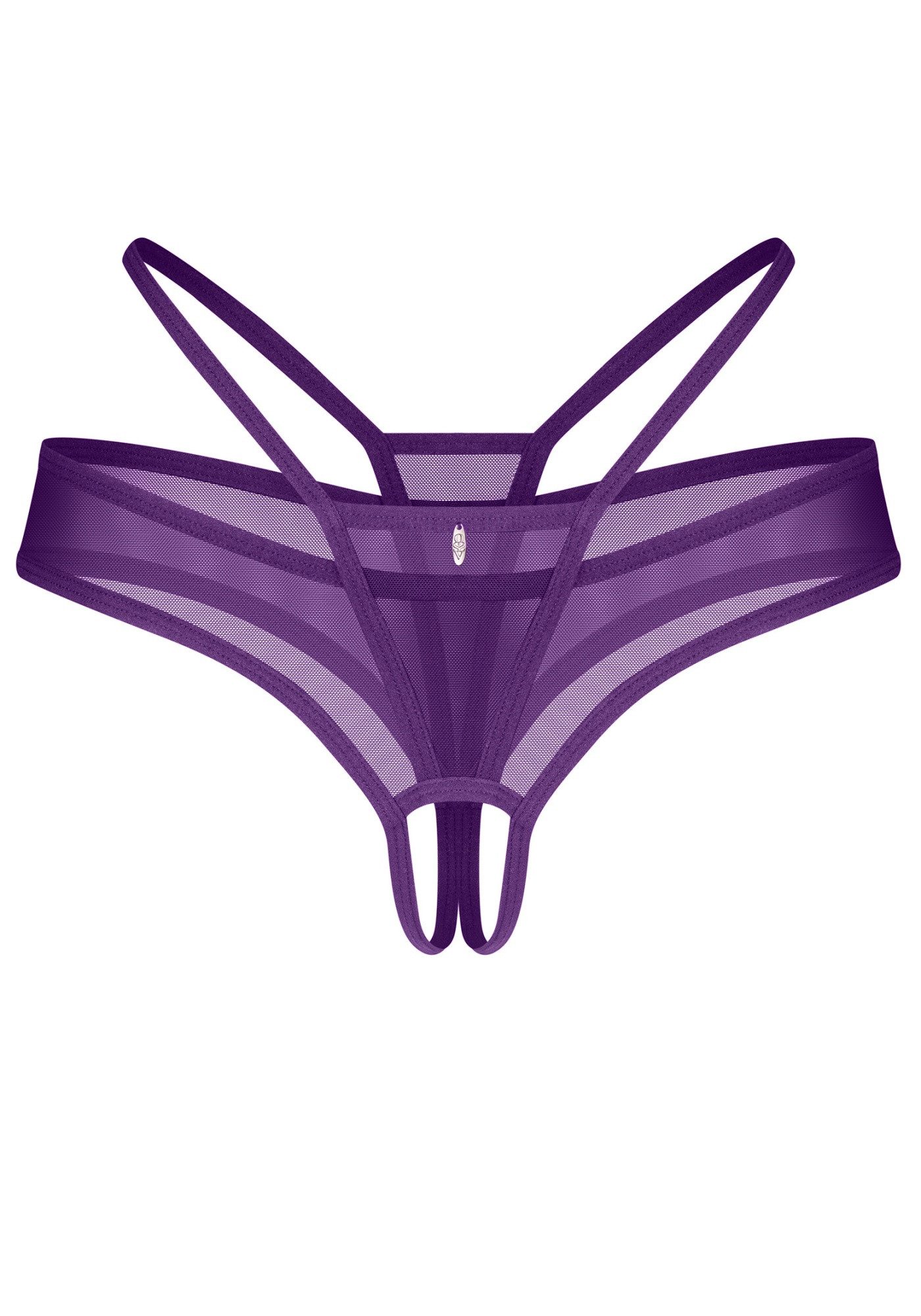 Obsessive String Vibres transparenter String mit offenem Schritt - lila (1-St) transparentes Mesh in intensivem Lilaton