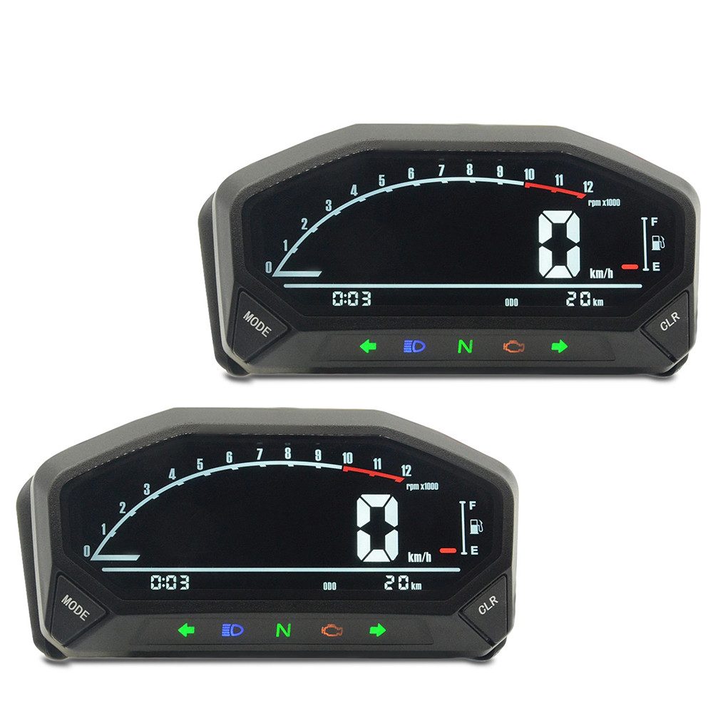 Zaddox Tachometer Set 2x Motorrad Tachometer digital / Drehzahlmesser LCD # SM24