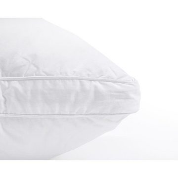 3-Kammer-Kopfkissen 3-KAMMER-3D-MIKROGEL-KISSEN WEISS, Sitheim-Europe, Füllung: Unten und oben: 120 g/m² Microgel-Polyester Kern: weiße Gänsefedern, Bezug: Baumwolle, seitenschläfer, rückenschläfer, Bauchschläfer