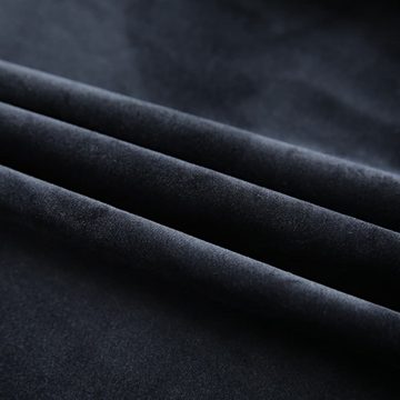 Vorhang Verdunkelungsvorhänge mit Haken 2 Stk. Samt Schwarz 140x175 cm, vidaXL, (2 St)