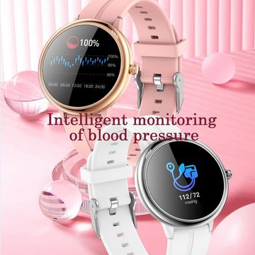 findtime Smartwatch (1,09 Zoll, Android, iOS), mitSchrittzähler Kalorie Puls Sportuhr Musiksteuerung IP68 Wasserdicht