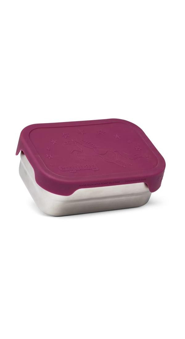 ergobag Lunchbox Edelstahl Brotdose, Edelstahl, (Edelstahl Brotdose, 3-tlg., 1x Brotdose, 1x Trennfach), spülmaschinengeeignet