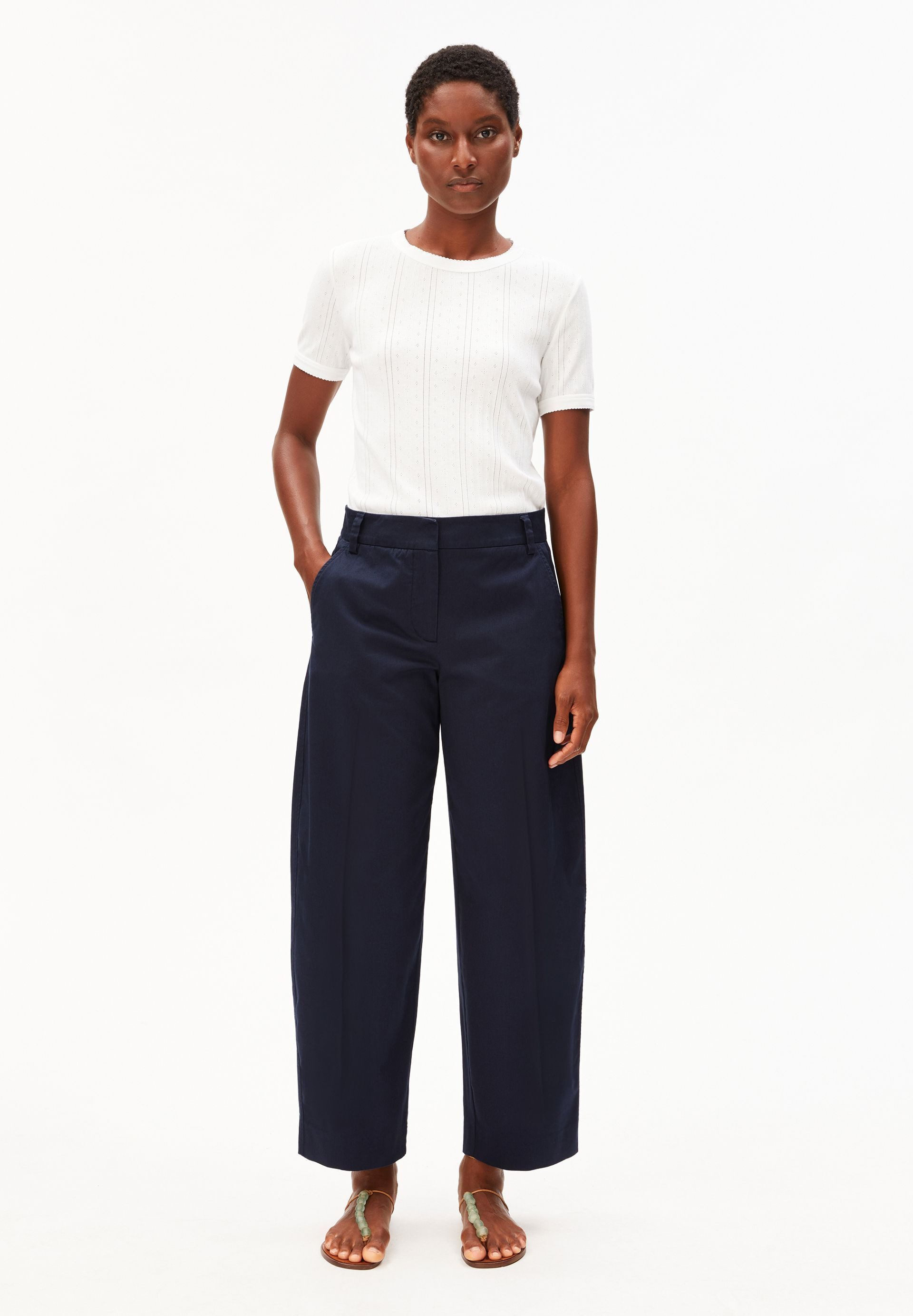 Armedangels Stoffhose BARREL TWILL Webhose aus Bio-Baumwoll Mix (Mid waist, günstig online kaufen