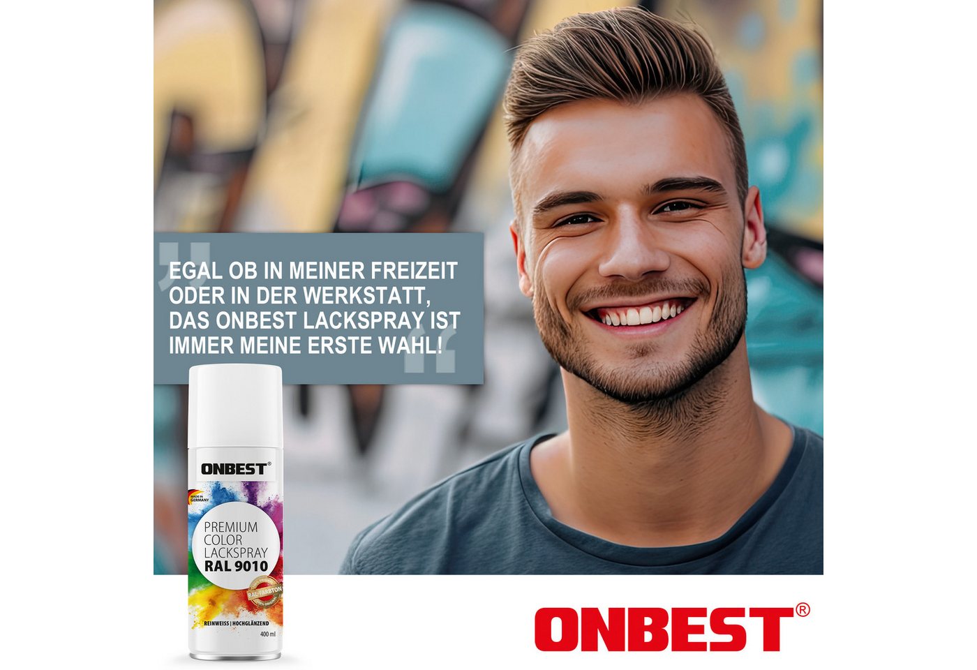 Thumbnail - Onbest Sprühlack PREMIUM Lackspray 400 ml, Hohe Pigmentierung, Made in Germany