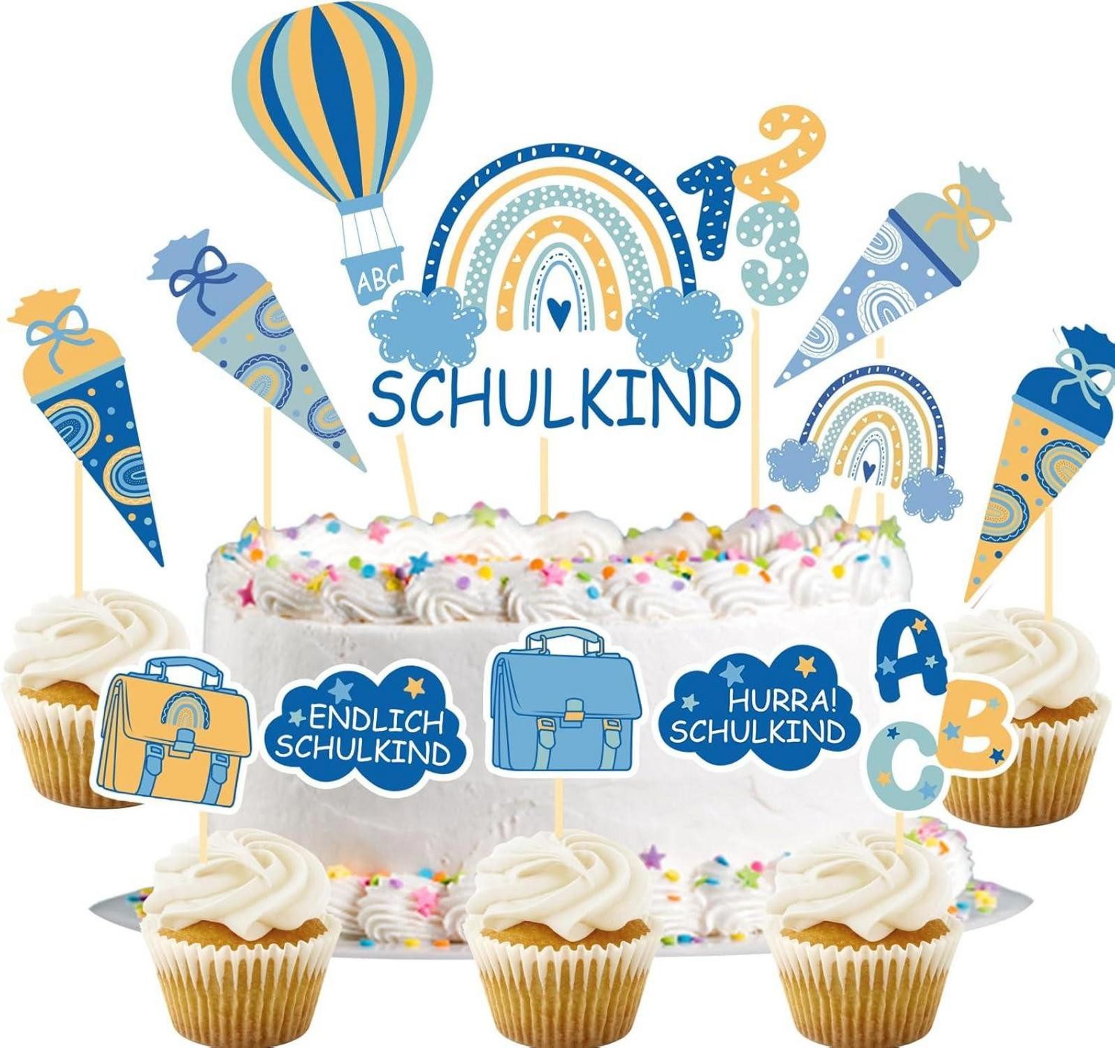 LuxusKollektion Dekohänger Tortendeko Einschulung Junge Schulanfang günstig online kaufen