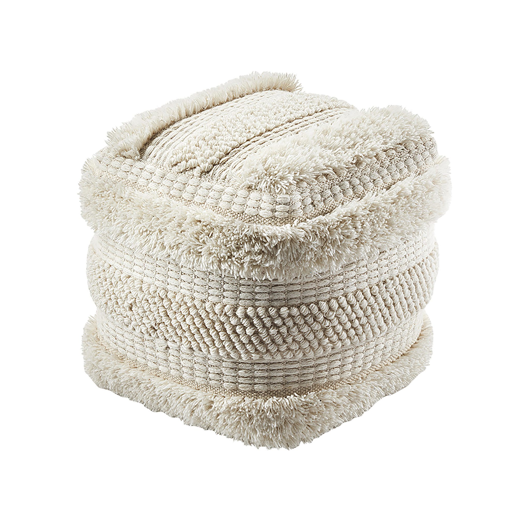 Kobolo Sitzwürfel Sitzpouf Pouf KARMA aus Baumwolle mit Muster (1 Stück, Na günstig online kaufen