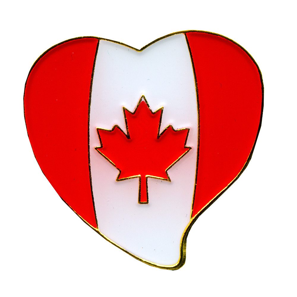hegibaer Pins Kanada Herz Montreal Ottawa Symbol Metall Button Pin Anstecker 0706 (1-tlg), Edel und Exklusiv
