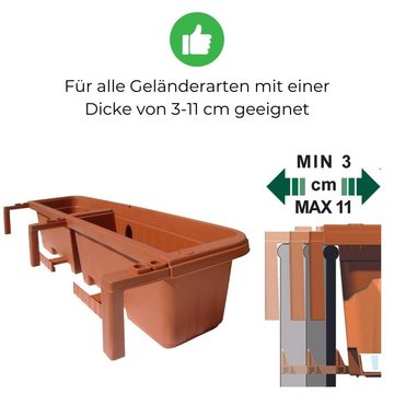 GarPet Balkonkasten Balkonkasten für Geländer weiß 50 cm