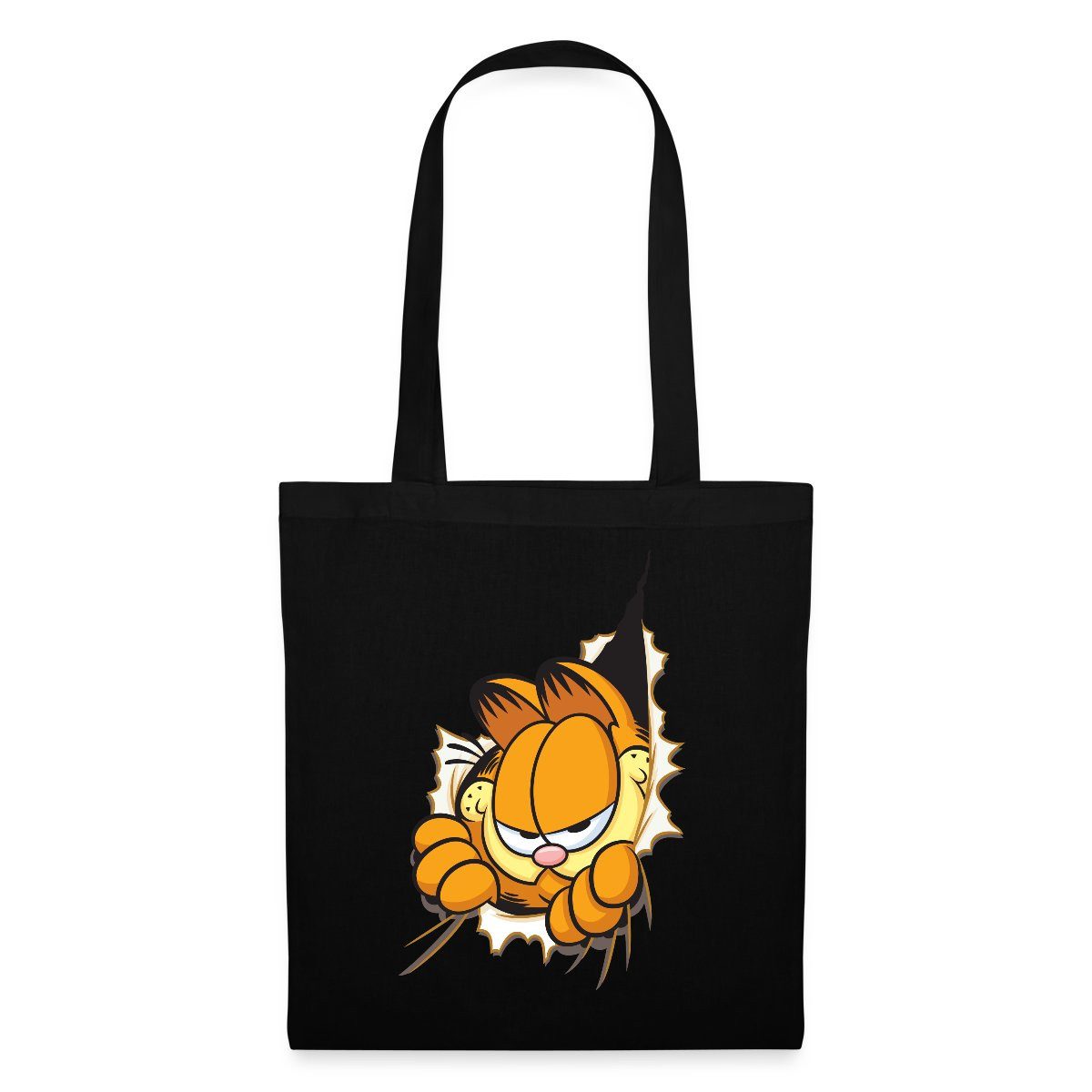 Spreadshirt Henkeltasche Garfield Hier Ist Garfield Stoffbeutel (1-tlg)