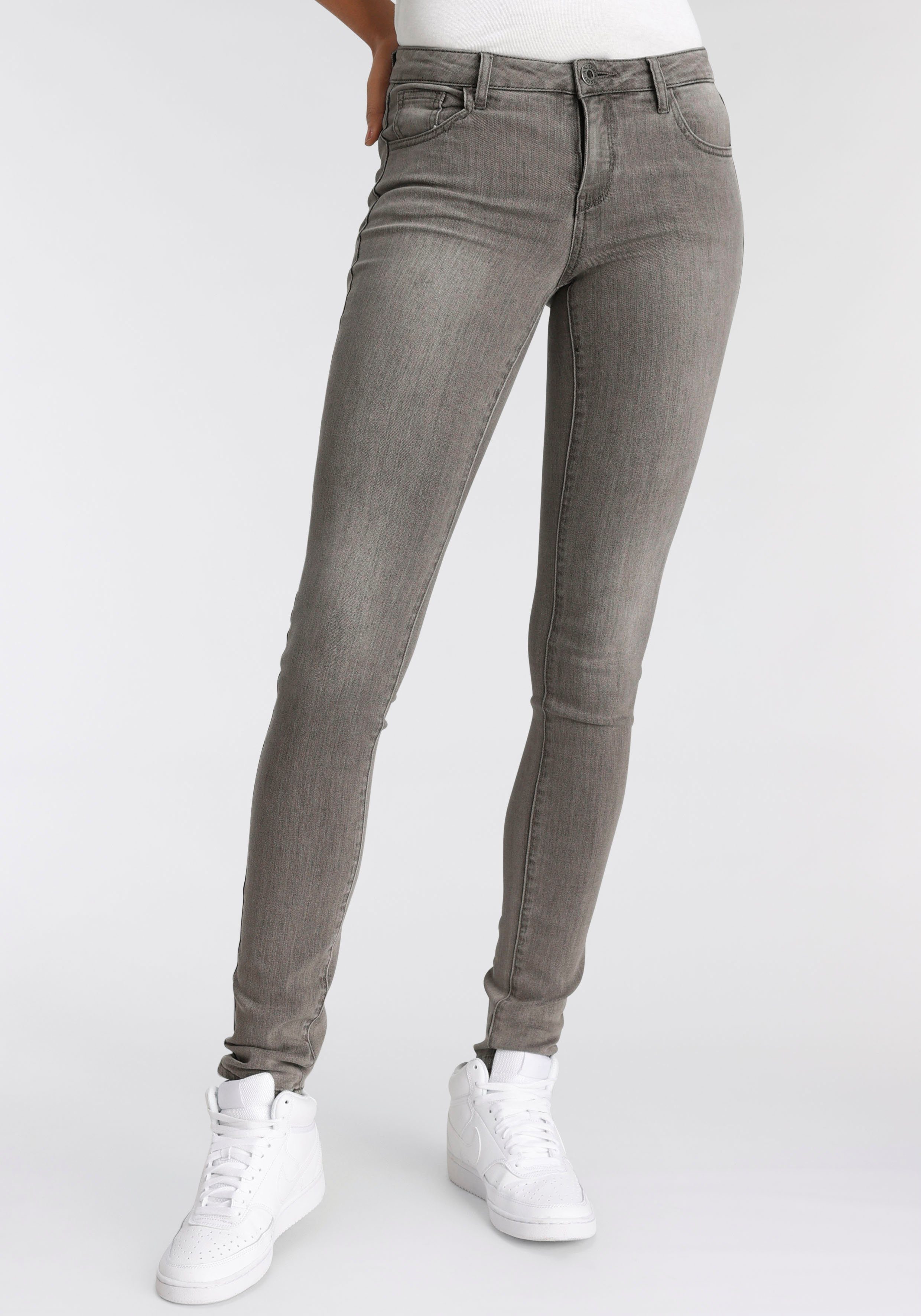 Arizona Ultra-Stretch Mid Skinny-fit-Jeans Waist grey-used