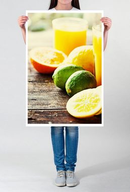 Sinus Art Poster Food-Fotografie 60x90cm Poster Limetten Orangen und frisch gepresster Saft