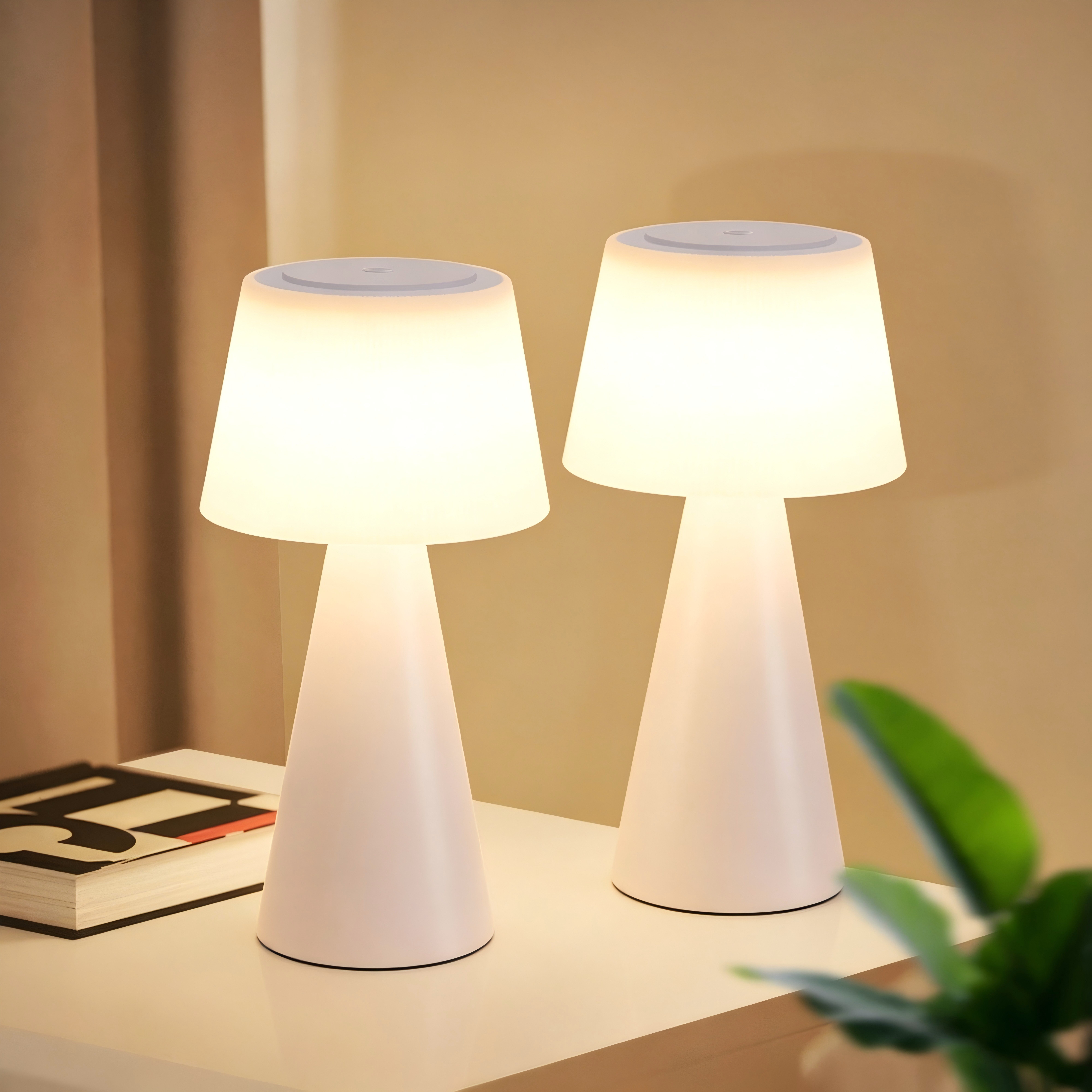 ZMH LED Tischleuchte kabellose Akku Tischlampe mit USB-C, Touch-Dimmer, 3 Helligkeitsstufen, Lichtfarbe 3000–6500 K, 3600 mAh, LED fest integriert, Warmweiß bis Tageslichtweiß, für Wohnzimmer und Schlafzimmer