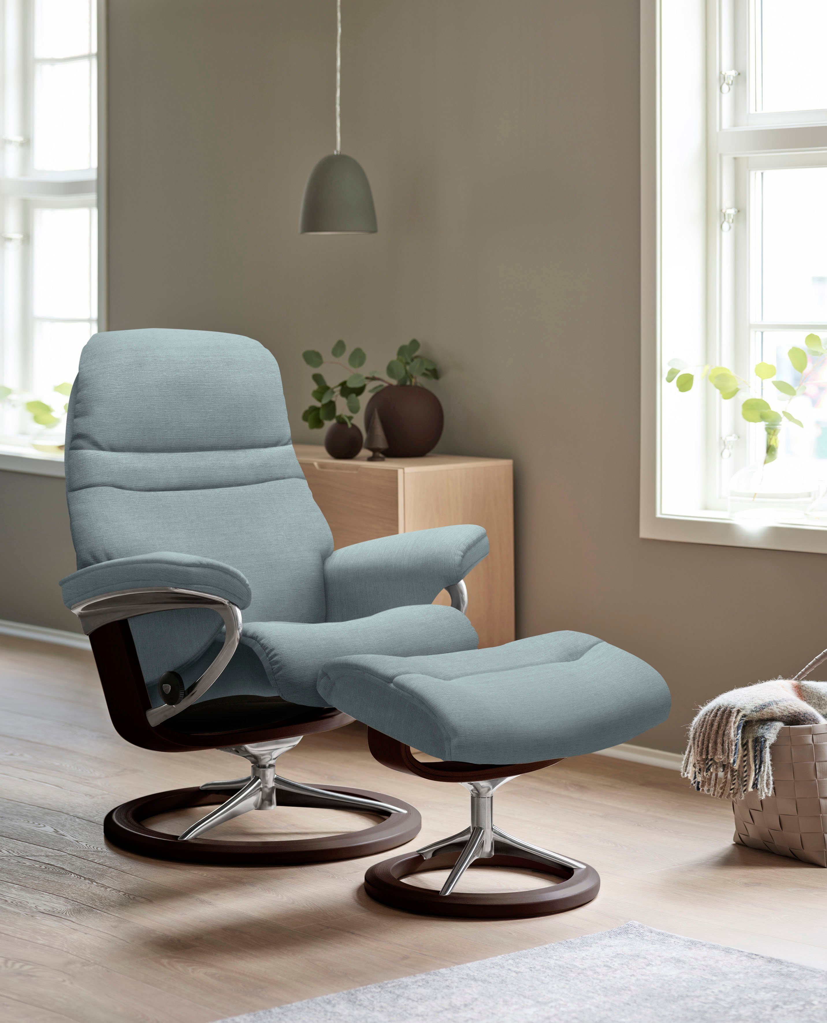 Größe mit Relaxsessel Braun Sunrise, Signature Gestell L, Base, Stressless®