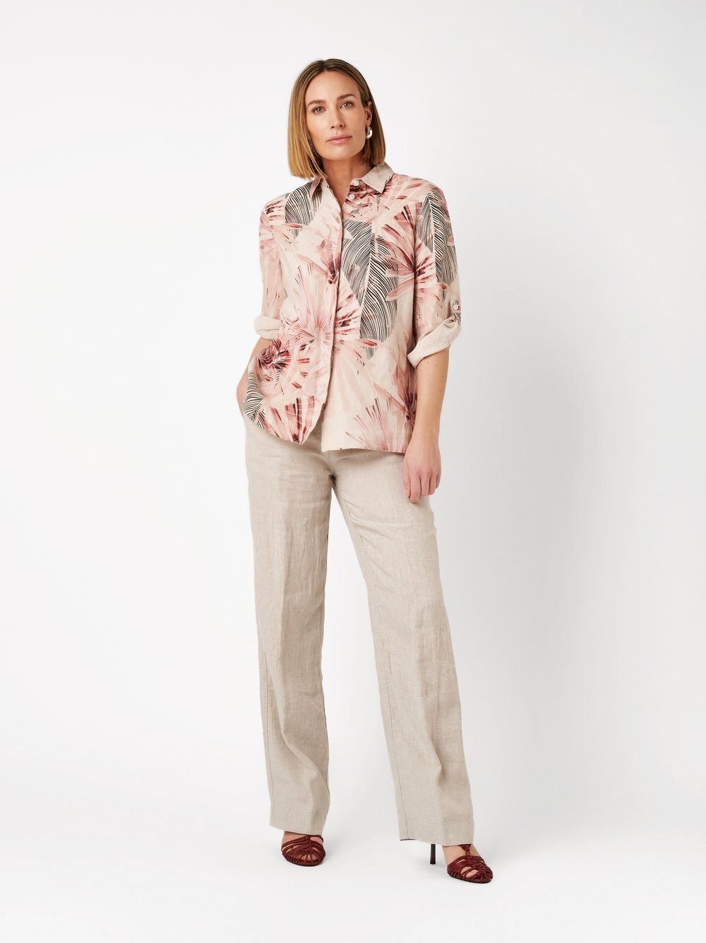 TONI Hemdbluse Clay mit tropischem Print