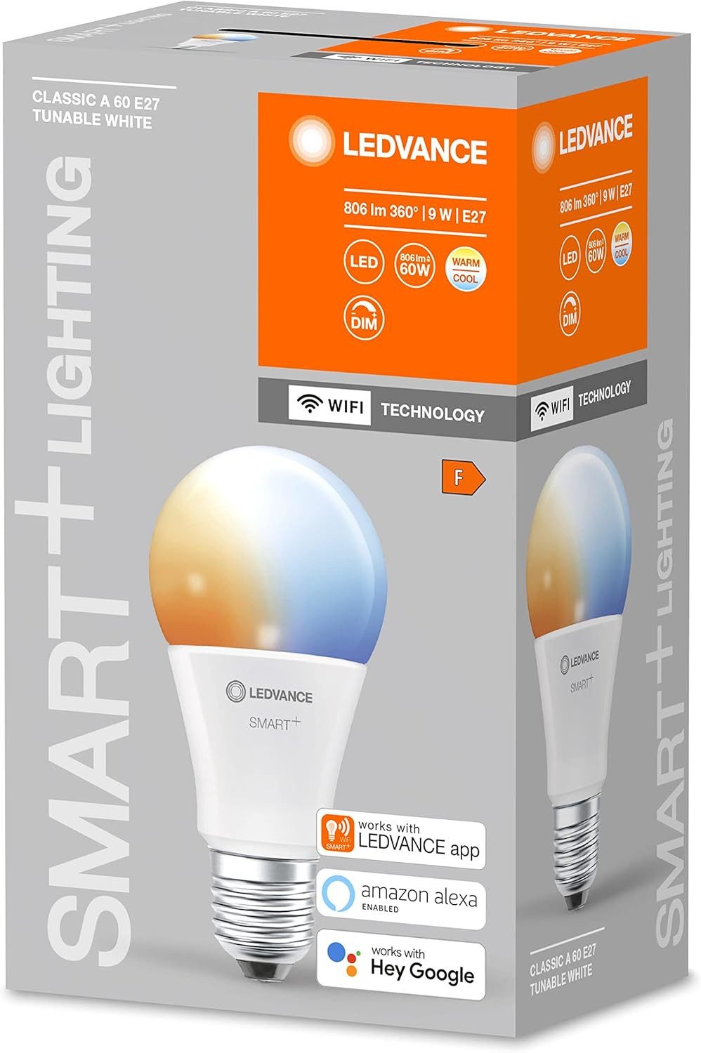 Ledvance LED-Leuchtmittel LEDVANCE Smarte LED-Lampe mit WiFi Technologie, Sockel E27, Dimmbar, L, 1 St., LEDVANCE Smarte LED-Lampe mit WiFi Technologie, Sockel E27, Dimmbar, L