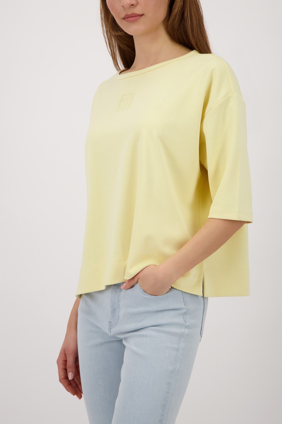 Monari Sweatshirt Sweatshirt Basic Prägedruck Relaxed fit mit Präge-Emblem günstig online kaufen