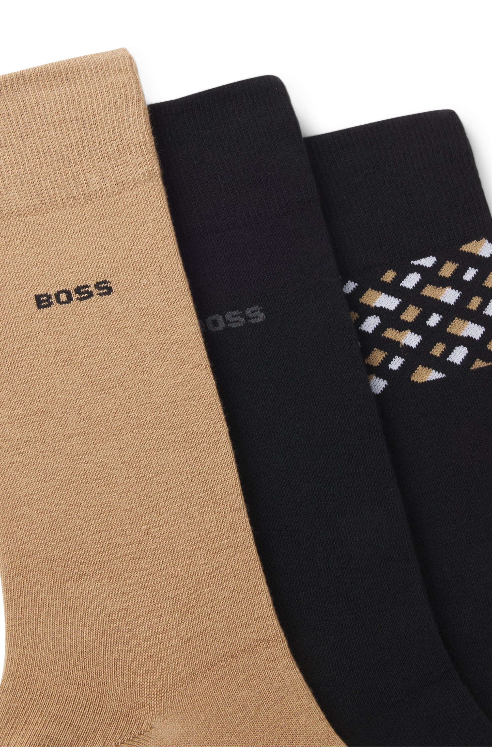 BOSS Businesssocken 3P RS Giftset CC (Packung, 3-Paar) mit Strickbündchen