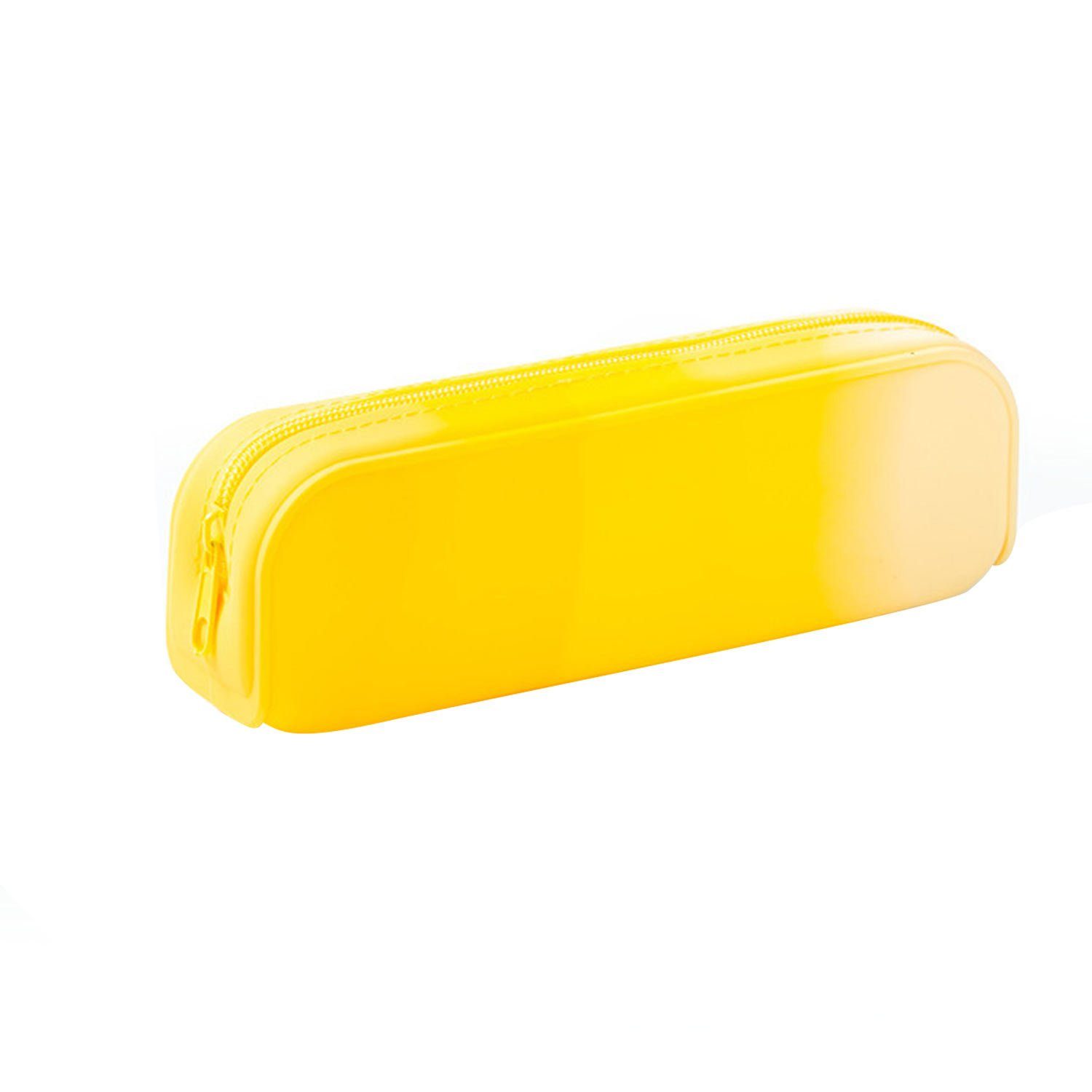 MAGICSHE Federmäppchen Hochwertige Silikontextur, Stifttasche mit praktischem Reißverschluss gelb