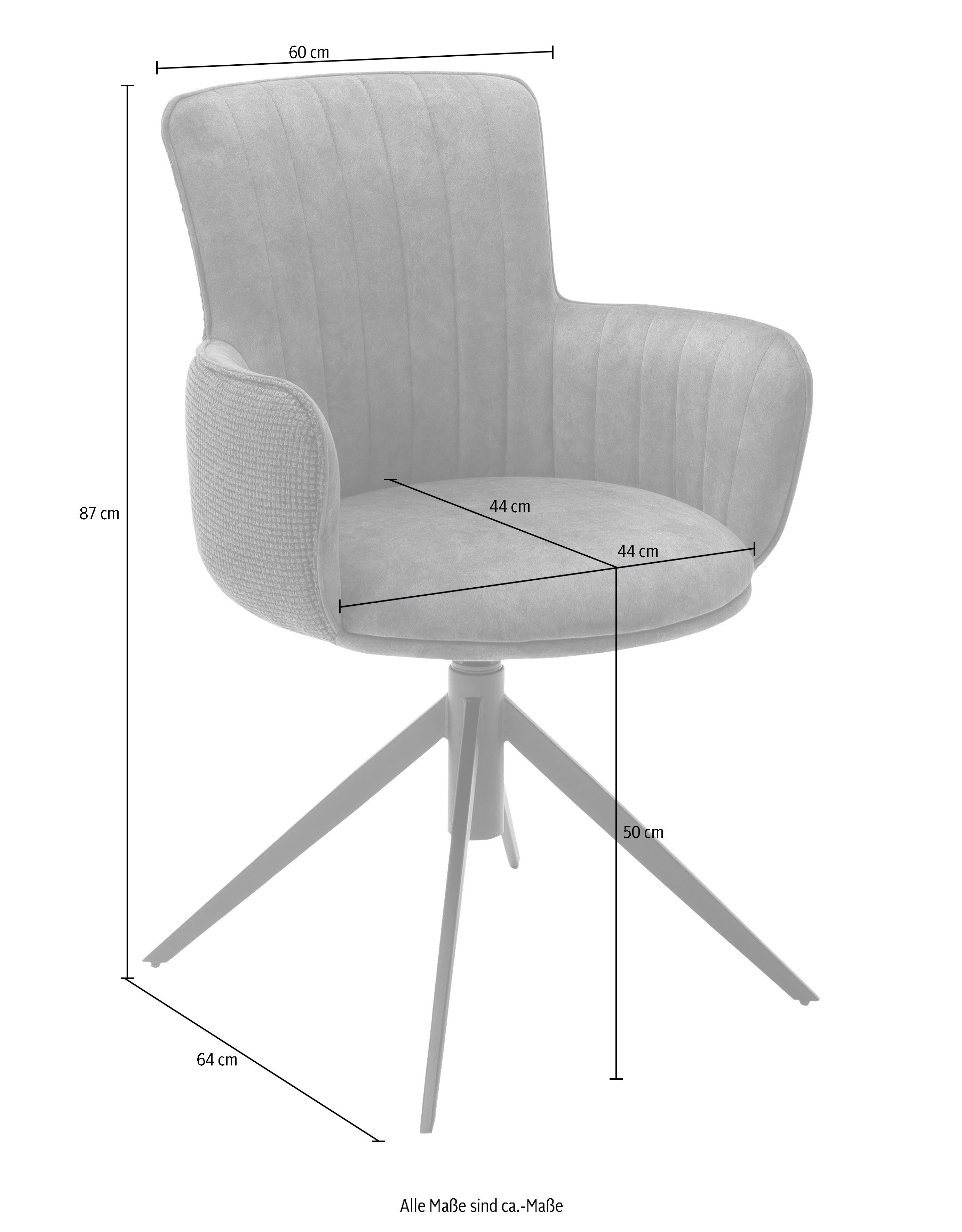 MCA furniture Esszimmerstuhl Denia (Set, mit Stuhl Cappuccino kg 360°drehbar 2 bis St), 2-er 120 belastbar | Nivellierung, Cappuccino Set