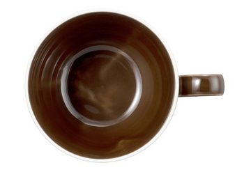 Seltmann Weiden Latte-Macchiato-Glas Terra Erdbraun uni Milchkaffeeobertasse 0,38 l, Porzellan